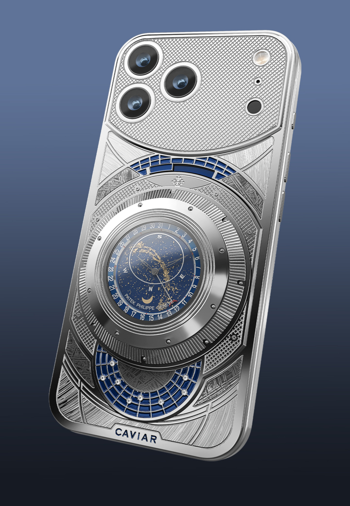 Fully assembled smartphone with the timepiece Celestial