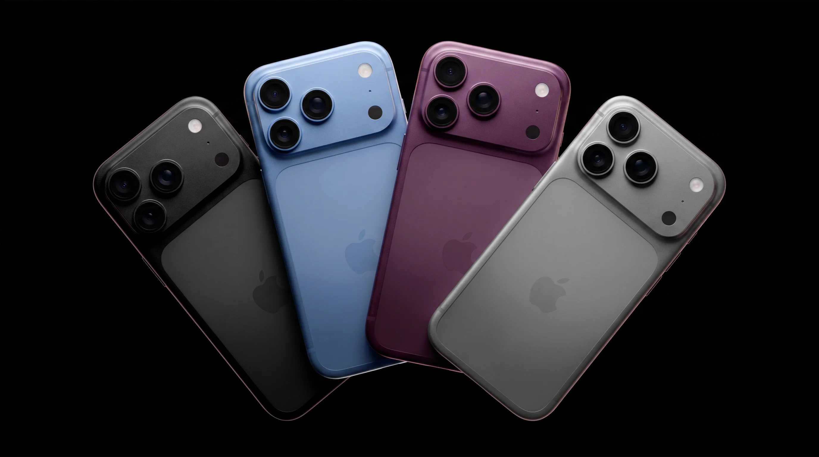 Четыре цвета iPhone: Black, Glacier, Burgundy и Silver